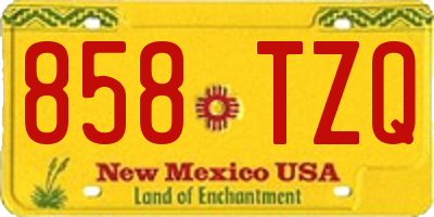 NM license plate 858TZQ