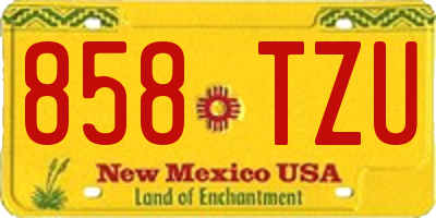 NM license plate 858TZU