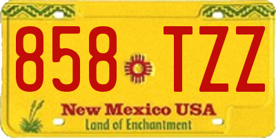 NM license plate 858TZZ