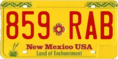 NM license plate 859RAB