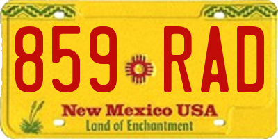 NM license plate 859RAD