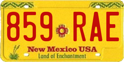 NM license plate 859RAE