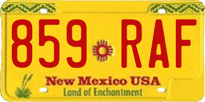 NM license plate 859RAF