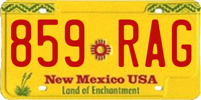 NM license plate 859RAG