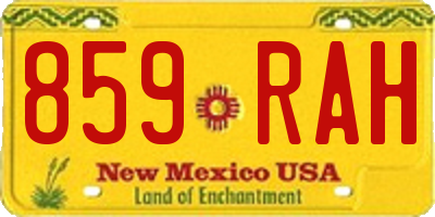 NM license plate 859RAH