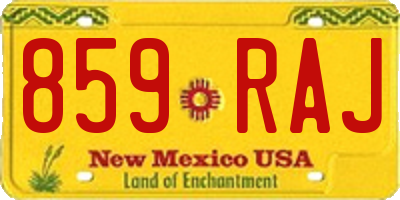 NM license plate 859RAJ