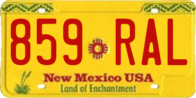 NM license plate 859RAL