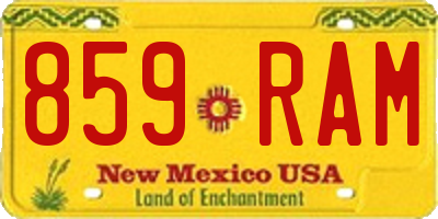 NM license plate 859RAM