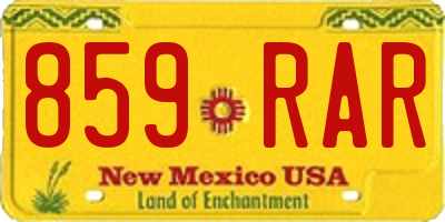 NM license plate 859RAR