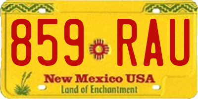 NM license plate 859RAU