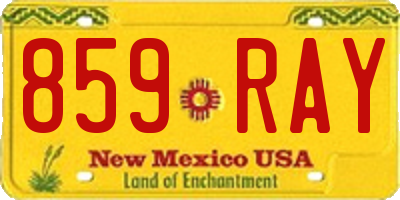 NM license plate 859RAY