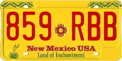 NM license plate 859RBB