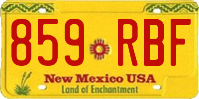 NM license plate 859RBF