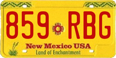 NM license plate 859RBG