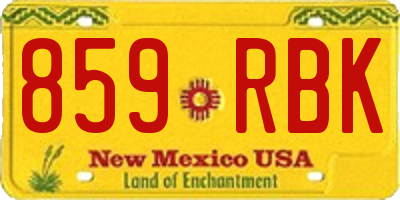 NM license plate 859RBK