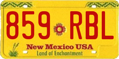NM license plate 859RBL