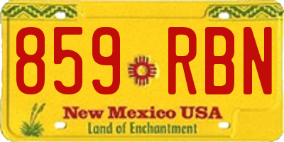 NM license plate 859RBN