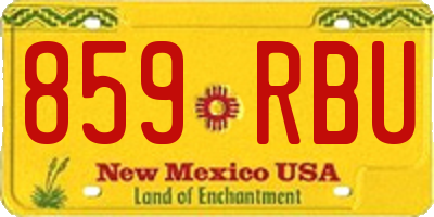 NM license plate 859RBU