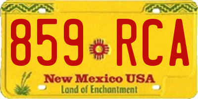 NM license plate 859RCA