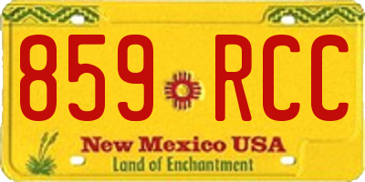NM license plate 859RCC