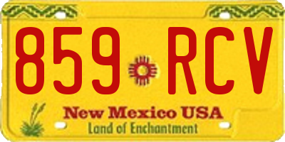 NM license plate 859RCV