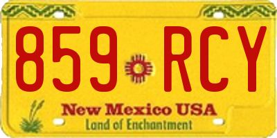 NM license plate 859RCY