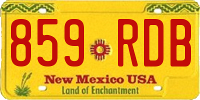 NM license plate 859RDB