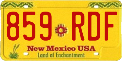 NM license plate 859RDF