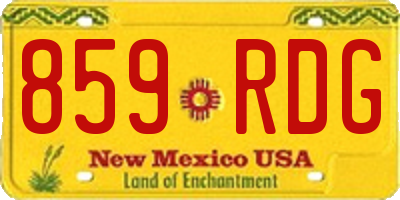 NM license plate 859RDG