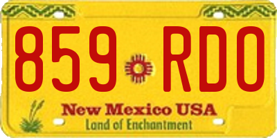 NM license plate 859RDO