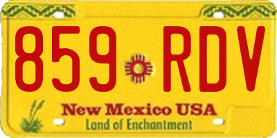 NM license plate 859RDV