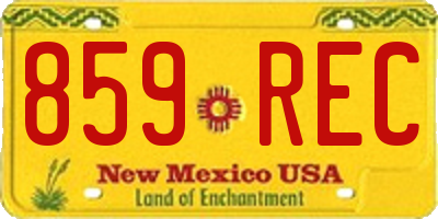 NM license plate 859REC