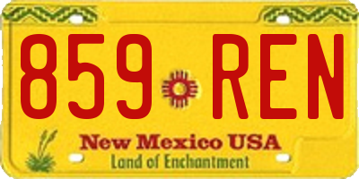 NM license plate 859REN