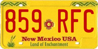 NM license plate 859RFC