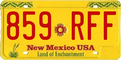 NM license plate 859RFF
