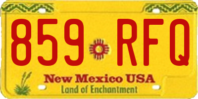 NM license plate 859RFQ