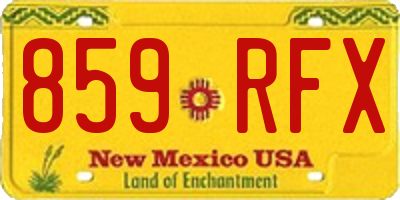 NM license plate 859RFX