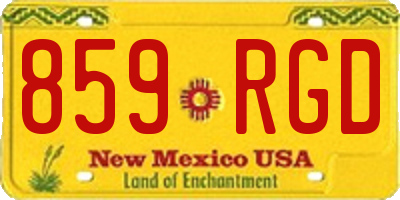 NM license plate 859RGD
