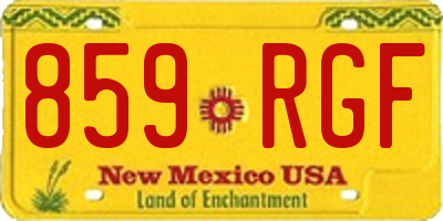 NM license plate 859RGF