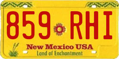 NM license plate 859RHI