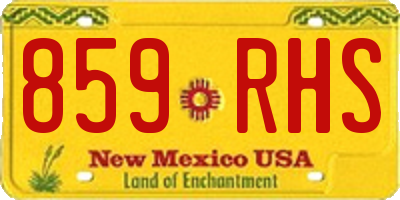 NM license plate 859RHS