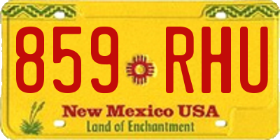 NM license plate 859RHU