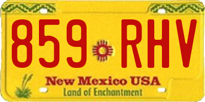 NM license plate 859RHV