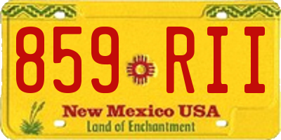 NM license plate 859RII