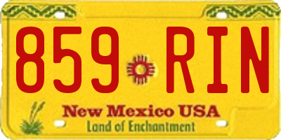 NM license plate 859RIN