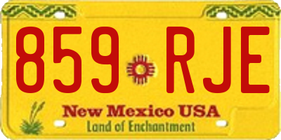 NM license plate 859RJE