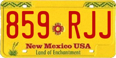NM license plate 859RJJ