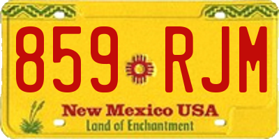 NM license plate 859RJM