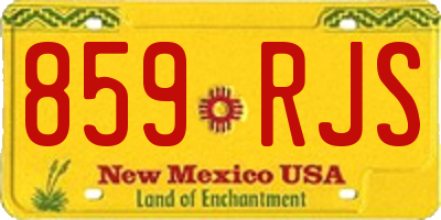 NM license plate 859RJS