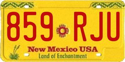 NM license plate 859RJU